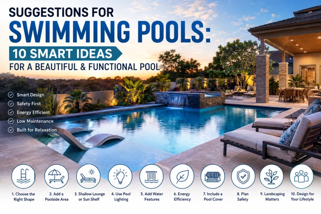Modern swimming pool with 10 smart design ideas