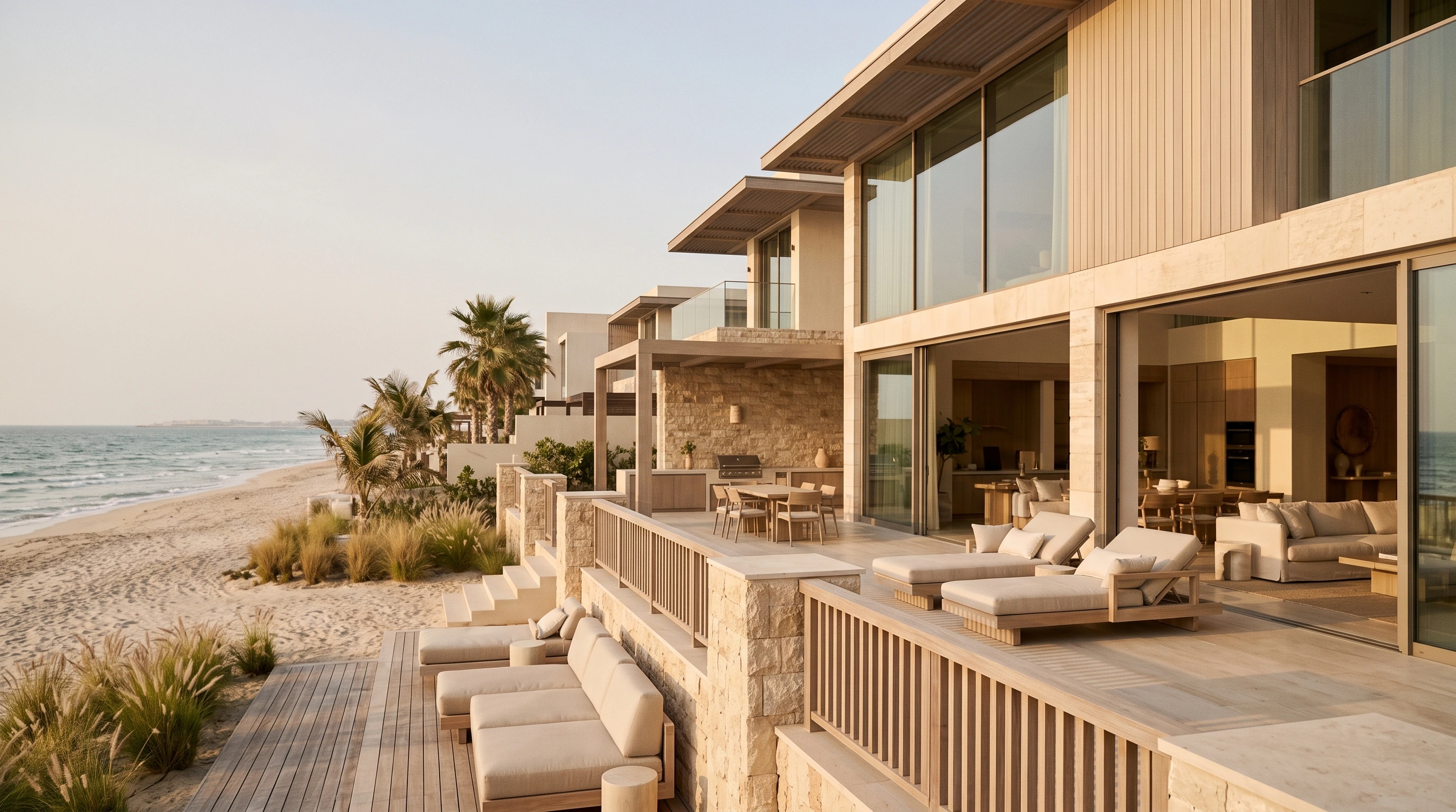 Color palettes for beachfront villas in Jumeirah