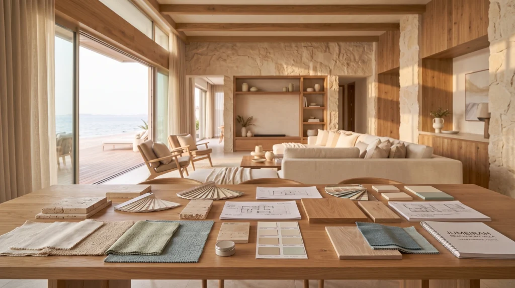 Color palettes for beachfront villas in Jumeirah