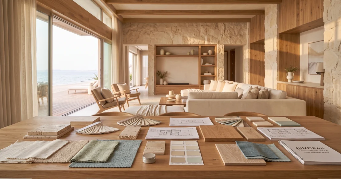 Color palettes for beachfront villas in Jumeirah