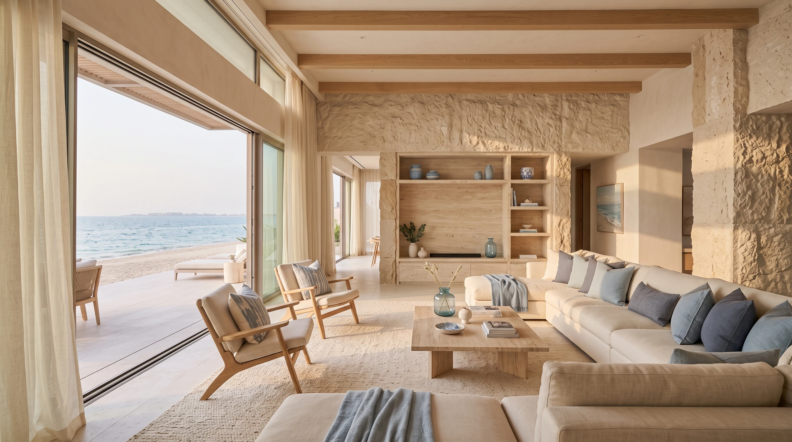 Modern living room in a Jumeirah beachfront villa