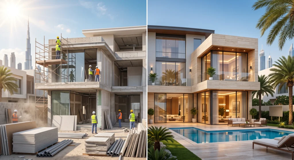 Villa renovation in Dubai planning and design